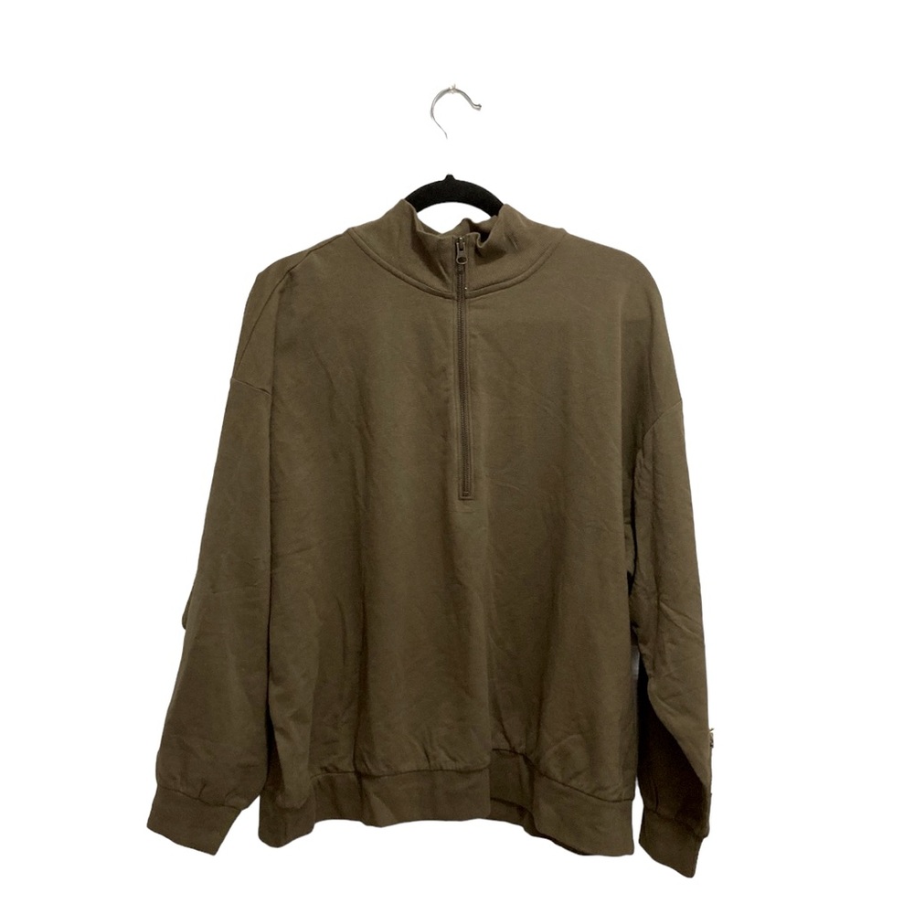 Daily Ritual women’s quarter zip long sleeve pullover Green XL